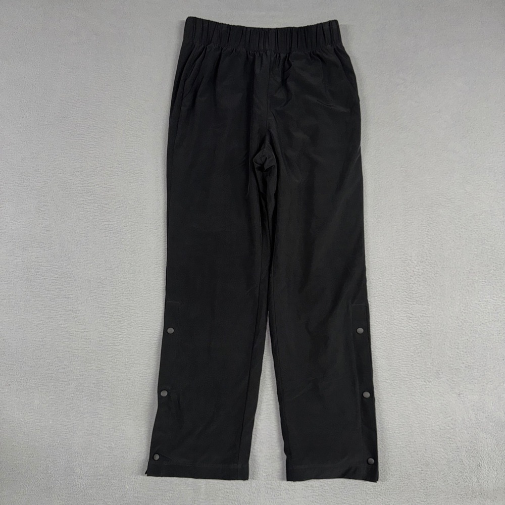 GapFit Athletic Pants Womens Small Black Fleece Lined Snap Leg Elastic Waist
